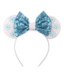 Blue Ice Snow Crown Sequin Glitter Mouse Ears Headband for Girls - Princess Party Hair Accessory - Buy Online on SooperMarket.com