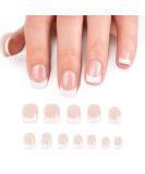 24 pcs Short French False Nails White French Press on Nails Fake Nails with Double-Side Nail Sticker Adhesive Full Cover Stick on Nails for Women and Girls Nail Art - Buy Online on SooperMarket.com
