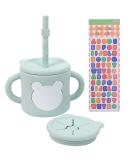 ROISDIYI Silicone Sippy Cup for Baby 6 Months | 8 OZ Spill-proof with Straw & Snack Cup-Lid | Easy Hold Handles | Sky Blue - Buy Online on SooperMarket.com
