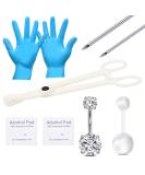 QWALIT Belly Button Piercing Kit - Stainless Steel Body Piercing Set - Buy Online on SooperMarket.com