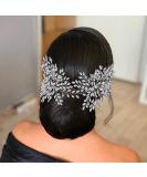 Bridal Wedding Hair Comb - Rhinestone Headpiece for Bride in Silver | Crystal Hair Accessories for Women and Girls - Buy Online on SooperMarket.com