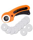 45mm Rotary Fabric Cutter with Safety Lock and 10 Replacement Blades - Ideal for Quilting, Sewing, Arts, and Crafts - Buy Online on SooperMarket.com