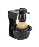 Premium 3-in-1 Shaving Brush and Bowl Set for Men | Badger Hair Brush Shaving Bowl & Holder | Perfect Shaving Kit in Black - Buy Online on SooperMarket.com