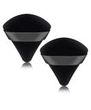 2 Pcs Powder Puff Face Triangle Make Up Sponges Soft Reusable Triangle Sponges with Strap for Loose Body Eyes Cosmetic Foundation Wet Dry Beauty Makeup Tool Puffs Setting Cushion Large Soft Black black 1 - Buy Online on SooperMarket.com