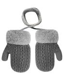 Baby Toddler Furry Winter Gloves | Cozy Knit Mittens for Kids 0-3 Years | Insulated Snow Gloves with Fleece Lining | Warm Gift - Dark Grey - Buy Online on SooperMarket.com