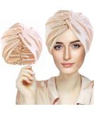 Silk Hair Bonnet Hair Wrap for Sleeping Imitation Silk Bonnet Sleep Night Cap for Women Hair Care Double Layer Soft Silky Head Scarf Match Strong Elastic Band Apply to Washing Makeup Sport One Size Champagne - Buy Online on SooperMarket.com