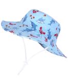 LANGZHEN Baby Girls Beach Sun Hat with Chin Strap - Light Blue, 6-12 Months - Buy Online on SooperMarket.com
