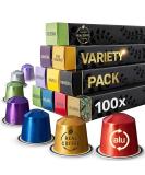 Variety Pack: 100 Nespresso Compatible Pods. 9 Different Varieties with Coffee Capsules. All Varieties 100 Count (Pack of 1) - Buy Online on SooperMarket.com