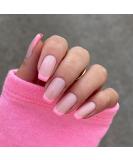Sethexy Short Square False Nails French Press on Nails 24Pcs Acrylic Nails Stick on for Women and Girls Baby Pink - Buy Online on SooperMarket.com