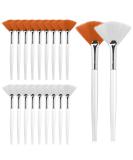 Bewudy 20-Pack Soft Fan Brushes for Makeup & Masks - Ideal Facial Applicator for Women & Girls | Yellow & White - Buy Online on SooperMarket.com