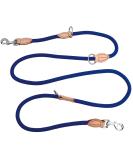 2m Durable Dog Leash with 2 Carabiners - Nylon Double Lined Training Line for Small Medium & Large Dogs | Portable Exercise Leash in Blue - Buy Online on SooperMarket.com