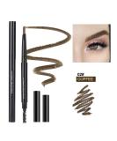 Buy Waterproof Double-Head Eyebrow Pen - 5 Color Options Triangle Tip Stencil & Brush Included - Buy Online on SooperMarket.com