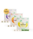 Waterdrop Microdrinkrink Eisetee Set |36 Ice Tea drops cubes |Zero sugar powder |3 fruity varieties: black tea + peach green tea + lemon black tea + raspberry |Valuable vitamins button pack - Buy Online on SooperMarket.com