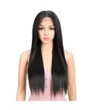 Joedir 13x4x4 Lace Front Wig - Long Straight Black Wig with Baby Hair Synthetic High-Temperature Resistant 180% Density - 76 CM - Buy Online on SooperMarket.com