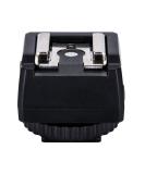 JJC Standard Hot Shoe Adapter with Extra PC sync Connection Port & 3.5mm Mini Phone Connection Port for Connecting Cameras to Additional Off-Camera Flash,Studio Light,Strobes or Other Accessories Hot Shoe on the Bottom - Buy Online on SooperMarket.com