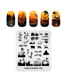 KADS Nail Stamping Plate Chinese Style Nail Art Stamp Template bamboo Lotus DIY Image Template Manicure Stamping Plate Stencil Tools (CN030) - Buy Online on SooperMarket.com