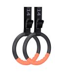 Teamaze Gymnastic Rings with Adjustable Straps - Non-Slip Pull Up Workout Rings for Home Gym Exercise - Orange - Buy Online on SooperMarket.com