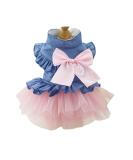 ZoonPark Puppy Dog Pet Clothes Pet Dog BOW Denim Dress Tutu Skirt Summer Clothes for Small Dog Cat Puppy (M Pink Skirt) - Buy Online on SooperMarket.com