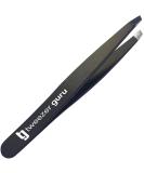 Tweezer Guru Tweezers for Eyebrows - 1 Pack Slant Tip Professional Stainless Steel Eyebrow Tweezers for Women & Men - Great Precision on Brow Facial Hair & Ingrown Hair (Black) - Buy Online on SooperMarket.com