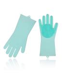 VGO Dishwasher Cleaning Sponge Gloves - Reusable Silicone Scrubber Heat-Resistant 1 Pair (Pink+Blue) - Si2142 - Buy Online on SooperMarket.com