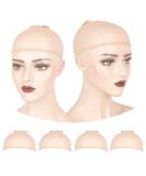 WeKen Beige Mesh Wig Cap Net 4PCS - Open Two End Wig Caps Liner for Women Men Kids - Buy Online on SooperMarket.com