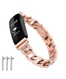 Dilando Stainless Steel Metal Link Band for Fitbit Inspire 2 - Rose Gold Adjustable Wristband Bracelet for Women - Buy Online on SooperMarket.com