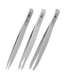 REMOS 3-Piece Tweezers Set - Eyebrow Splinter & Combination Tweezers in Satin Finish | Perfect for Precision Grooming - International Shipping Available - Buy Online on SooperMarket.com