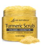 Turmeric Exfoliating Body Scrub with Collagen and Coconut Oil | Gently Exfoliate Face & Body | Moisturizing SkinCare by M3 Naturals - Buy Online on SooperMarket.com