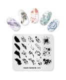 Alexnailart Nail Art Stamping Plate FA015 - Feathers Fashion Design Template - Buy Online on SooperMarket.com