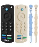 Hotut Baby Remote Control Bite Ring - 2 Pack BPA-Free Silicone Dental Aid with Pacifier Chains - Safe Baby Toys for 3 Months+ - Buy Online on SooperMarket.com