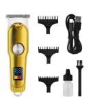 Buy Rechargeable Hair Clipper Set - Cordless Gold Metal Electric Trimmer with Guide Combs for Grooming | International Shipping Available - Buy Online on SooperMarket.com