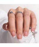 Bartbox French press on nails short Square artificial nails to stick on 30 pieces of French fake nails with nail glue short press on nails square false nails for women & girls 1-White and pink-02 - Buy Online on SooperMarket.com