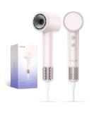 ANLAN Ion Hair Dryer - 120 000 RPM Brushless Motor 100 Million Negative Ions Quick Drying & Intelligent Temperature Control - Ideal for Home Salon & Travel in Pink & White - Buy Online on SooperMarket.com