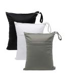 Babygoal Wet Dry Bags for Baby Cloth Diapers, Washable Travel Bags, Beach, Pool, Gym Bag for Swimsuits & Wet Clothes with 2 Pockets 3 Pack L-BWG 01 Black&Grey&White - Buy Online on SooperMarket.com