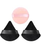 Buy HEYMKGO 3 Pcs Powder Puff Set Triangle Velvet Makeup Sponge for Dual Use | Reusable Wet & Dry Face Cleansing Puff | International Shipping Available - Buy Online on SooperMarket.com