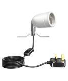 Bonlux 200W Ceramic Reptile Heat Lamp Holder with ON/Off Switch - E27 Base Rotatable Light Holder for Turtle Snake Lizard - No Heat Bulb Included - Buy Online on SooperMarket.com