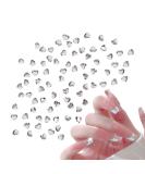 Heart Nail Rhinestones 90 Pcs Acrylic Flatback 3mm Heart Nail Charms Nail Art Rhinestones Gems 3D Nail Art Decorations for DIY Crafts Jewelry Making (Clear) - Buy Online on SooperMarket.com