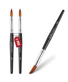 JOSLOVE Kolinsky Acrylic Nail Brush 2PCS Set - Size 8 | Pure Sable Hair, Wooden Handle for Acrylic Powder Application - Buy Online on SooperMarket.com