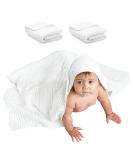 Comfy Cubs 2 Pack Baby Hooded Muslin Cotton Towel for Kids, Large 32 x 32, Ultra Soft, Warm, and Absorbent. Baby Essentials Bath Towels, Cute Unisex Cover for Girls and Boys (2 Pack, White) - Buy Online on SooperMarket.com