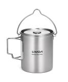Lixada 750ml Stainless Steel Camping Cup Pot with Foldable Handles and Lid - Ideal for Outdoor Camping, Hiking, and Backpacking - Buy Online on SooperMarket.com