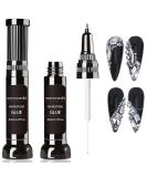 Senvenski Nail Rhinestone Glue Gel Set - 8ml x 2 with Brush & Pen Tip for Nail Art Decorations - Buy Online on SooperMarket.com