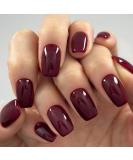 GLAMERMAID Dark Red Press on Nails - 24 Pcs Burgundy False Nails with Glue | Reusable Glossy UV Finish Acrylic Manicure Kits for Women & Girls - Buy Online on SooperMarket.com