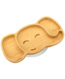 Nohla - Ezra The Elephant Bamboo Baby Weaning Plate | Spill-Proof Suction Base | 6+ Months | 100% Bamboo & FDA Silicone | BPA-Free | Grey - Buy Online on SooperMarket.com