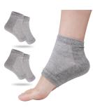Hilph Gel Heel Socks - Moisturizing Open Toe Foot Care for Cracked Dry Heels - 2 Pairs Gray - Ideal for Men & Women - Buy Online on SooperMarket.com