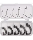 Amacoam fishing hook set offset hook offset worm fishing hooks with plastic boxes high carbon steel worms hooks for rubber bait rubber fishermen jigs creature bait salt water fishing accessories 50PCs - Buy Online on SooperMarket.com
