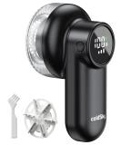 Rechargeable Fabric Shaver with Digital Display - 6-Leaf Lint Remover & Defuzzer for Clothes Sofa & Blankets - 3-Speed Safety Lock - Black - Buy Online on SooperMarket.com