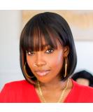 ToyoTress Short Bob Wigs With Bangs - 12 Inch Black Mix Brown Yaki Straight Hair Daily Costume Wig For Black Women, Soft Light Synthetic Hair Replacement Wigs Heat Resistant (12 Inch, SH30-612H) 612H SH30 - Buy Online on SooperMarket.com