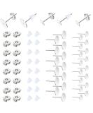 450PCS Earring Posts Stainless Steel Flat Pad,Hypoallergenic Stud Earrings with Butterfly and Rubber Bullet Earring Backs for Jewelry DIY Making Findings (Silver) (Silver) - Buy Online on SooperMarket.com