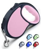 Retractable Dog Lead ANCOOLE 5M/16FT Extendable Dog Lead 360 Tangle-Free Smooth&Durable Nylon Tape with Anti-Slip Handle One-Handed Brake for Small Medium Dogs (Pink) - Buy Online on SooperMarket.com