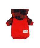 Fitwarm Plaid Pet Clothes for Dog Sweatshirts Cat Pullover Hooded Shirts Red Medium Medium Red - Buy Online on SooperMarket.com